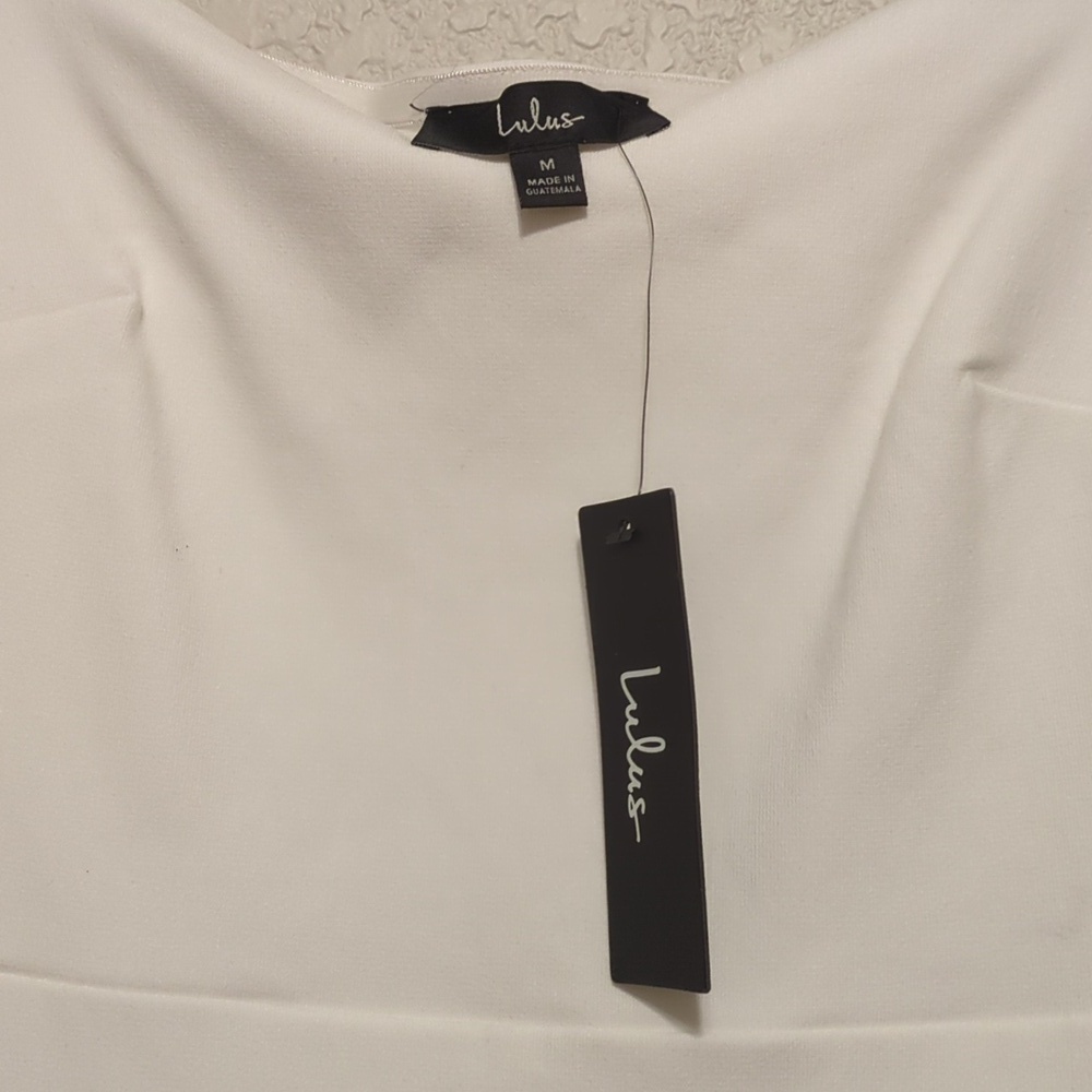 Lulu's How Much I Care ivory off shoulder fitted bodycon trumpet midi dress - Picture 10 of 12